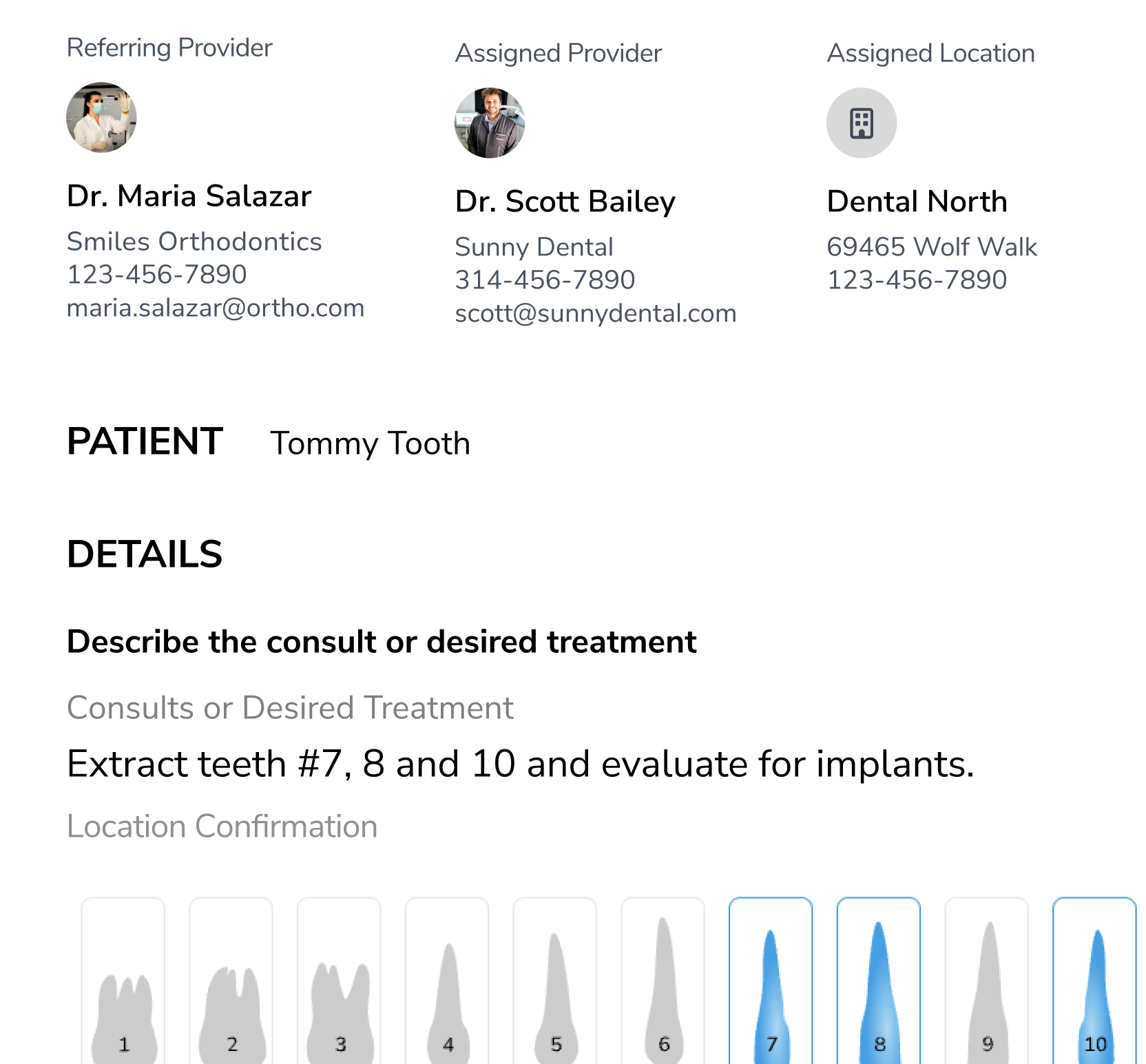Referral form UI